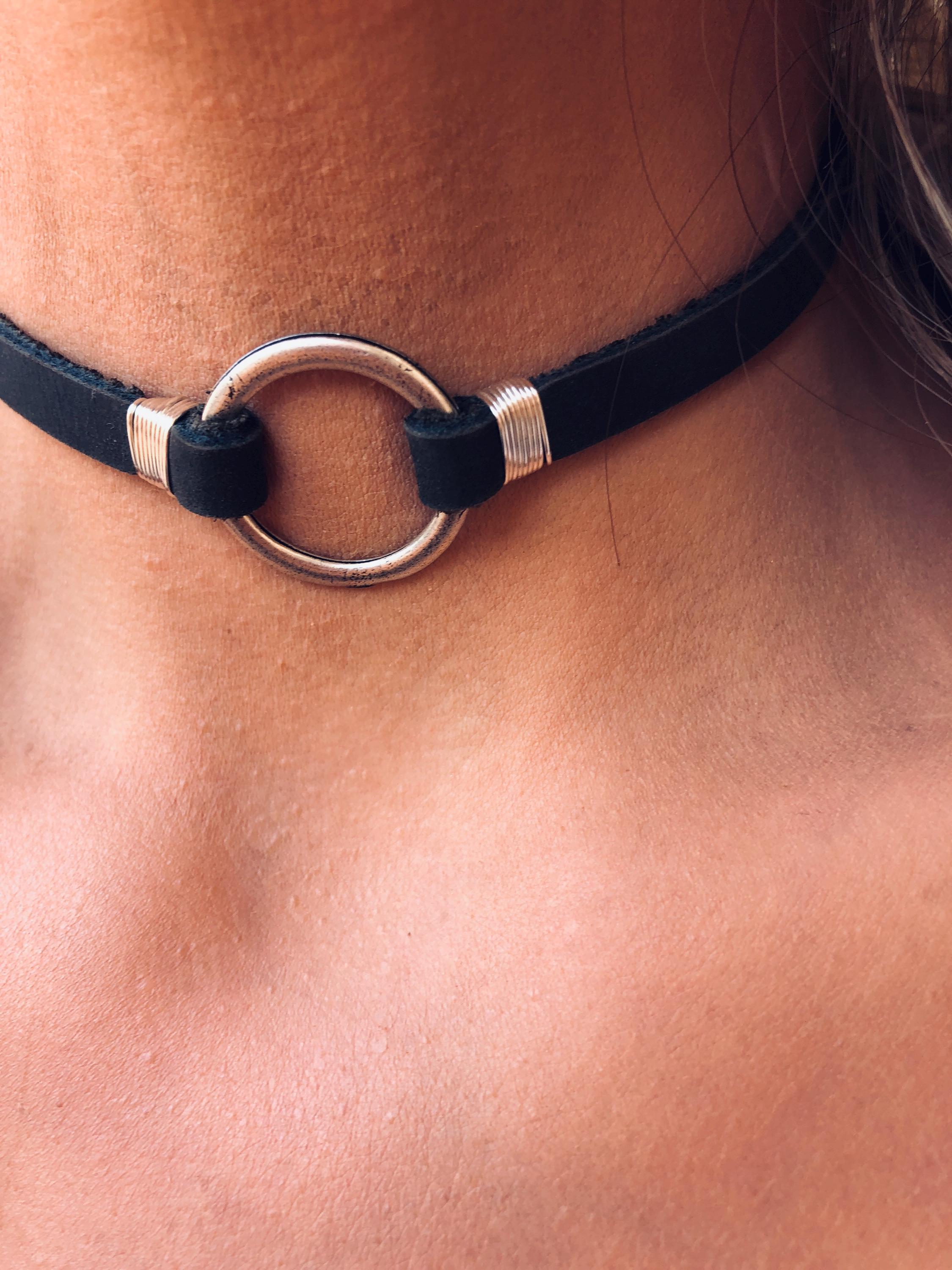 Anniversary Gift for Her – Handmade Leather O Ring Choker - Etsy