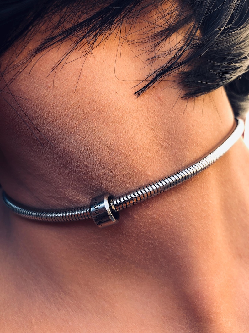 Personalized Discreet Ring Choker Necklace – 1.3 Inch Engraved Sliding ...