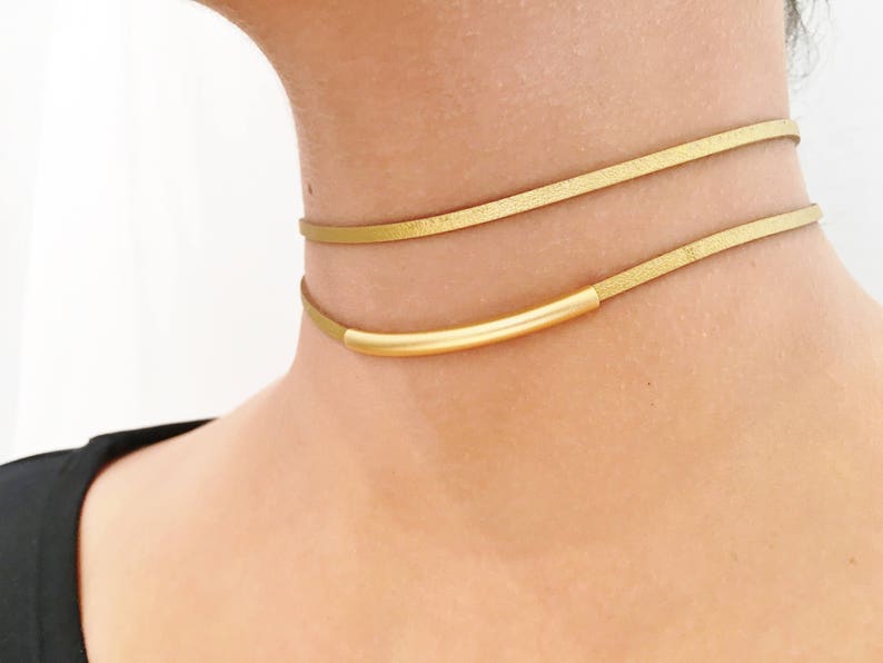 Suede Choker Necklace Thin Suede Choker Gold Suede Choker Boho Suede Choker Double Suede Choker Choker Necklace