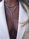 Custom Engraved Stainless Steel Slip Choker – Twist Wrap Chain, Layering Necklace product logo