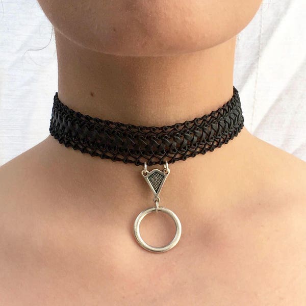 Choker collar Gothic choker Black choker necklace black boho choker black leather choker choker tattoo choker chocker for her