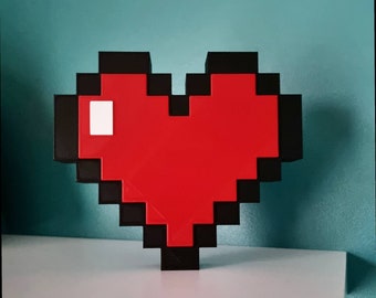 Pixel Heart / 8bit heart / Heart ornament / Retro Gaming