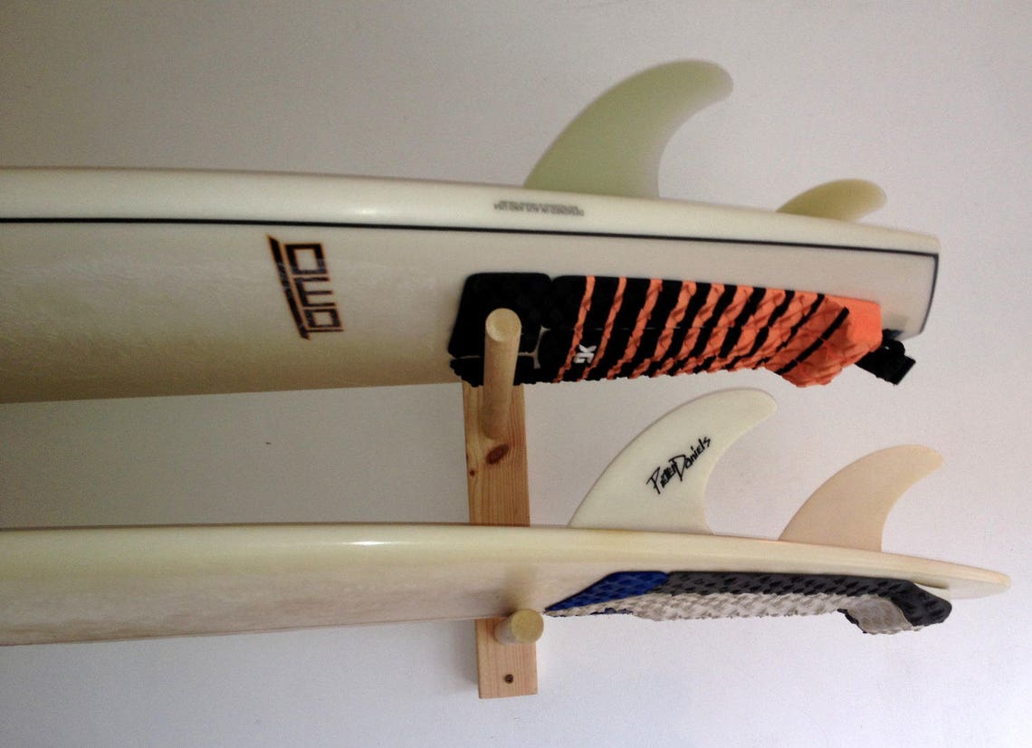 Surfboard / Snowboard Horizontal Wood Wall Storage Surf Rack 2 Etsy