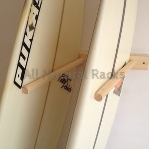 Surfboard / Snowboard Vertical Wood Wall Storage Surf Rack 2 Boards | All Natural Racks