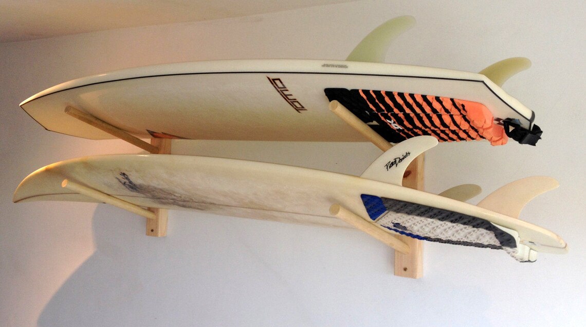 Surfboard / Snowboard Horizontal Wood Wall Storage Surf Rack 2 Etsy
