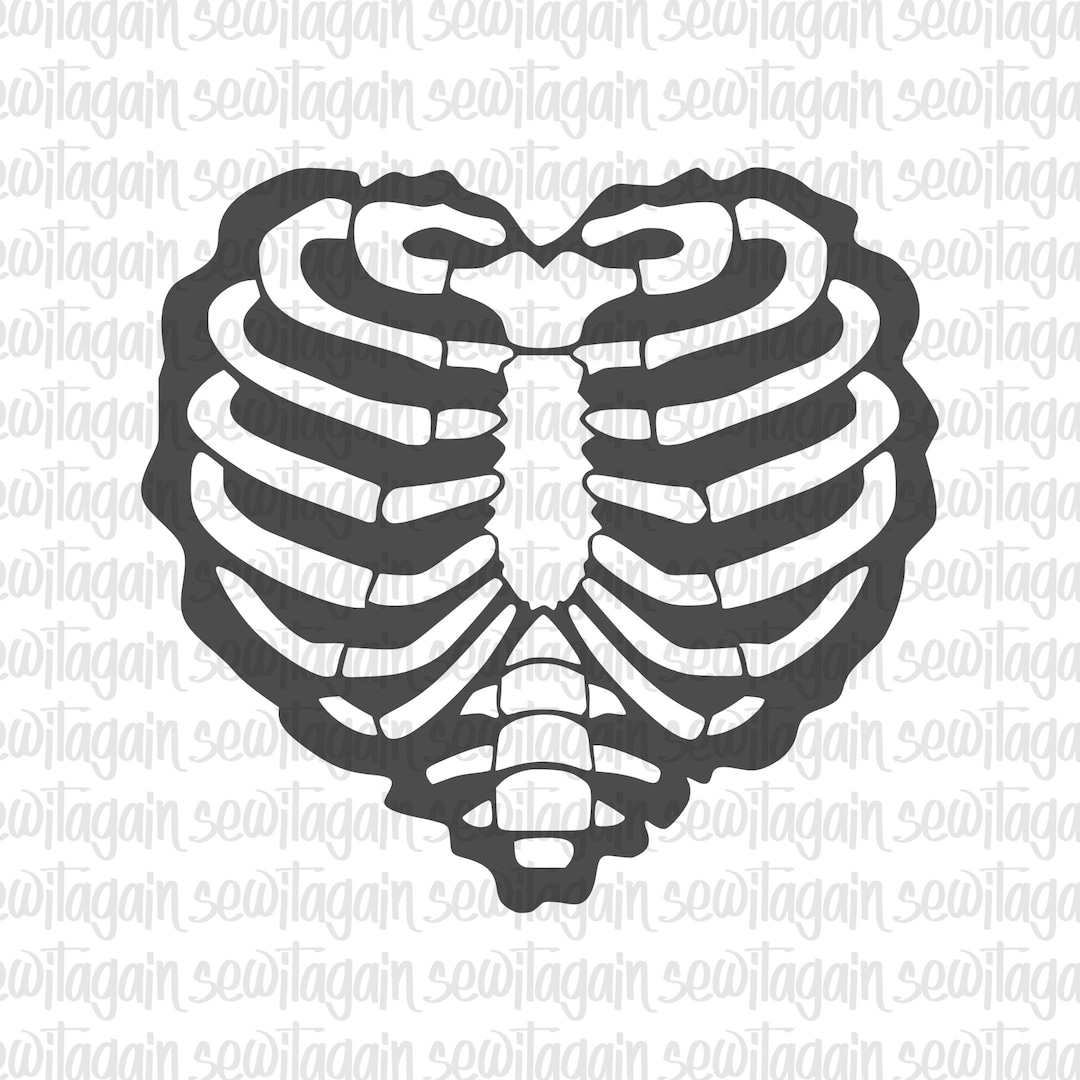 Heart Shaped Front Ribs Design Digital Stencil PDF Download Printable ...