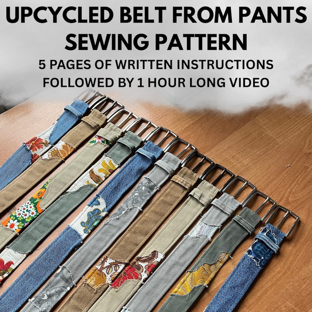 Denim Belt Sewing Pattern Belt Sewing Pattern Upcycled Belt Pattern ...