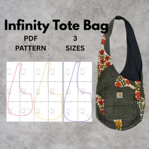 Round Bag Sewing Pattern Shoulder Bag Sewing Pattern Bag Pattern Sewitagain Infinity Bag pattern Shoulder Bag Pattern Bag Blueprint Tote Bag