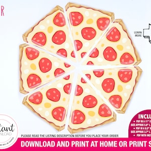 PRINTABLE Pizza Box | pizza party favor, pizza birthday favor, pizza birthday, pizza party theme, pizza party, slice of pizza, pizza slice