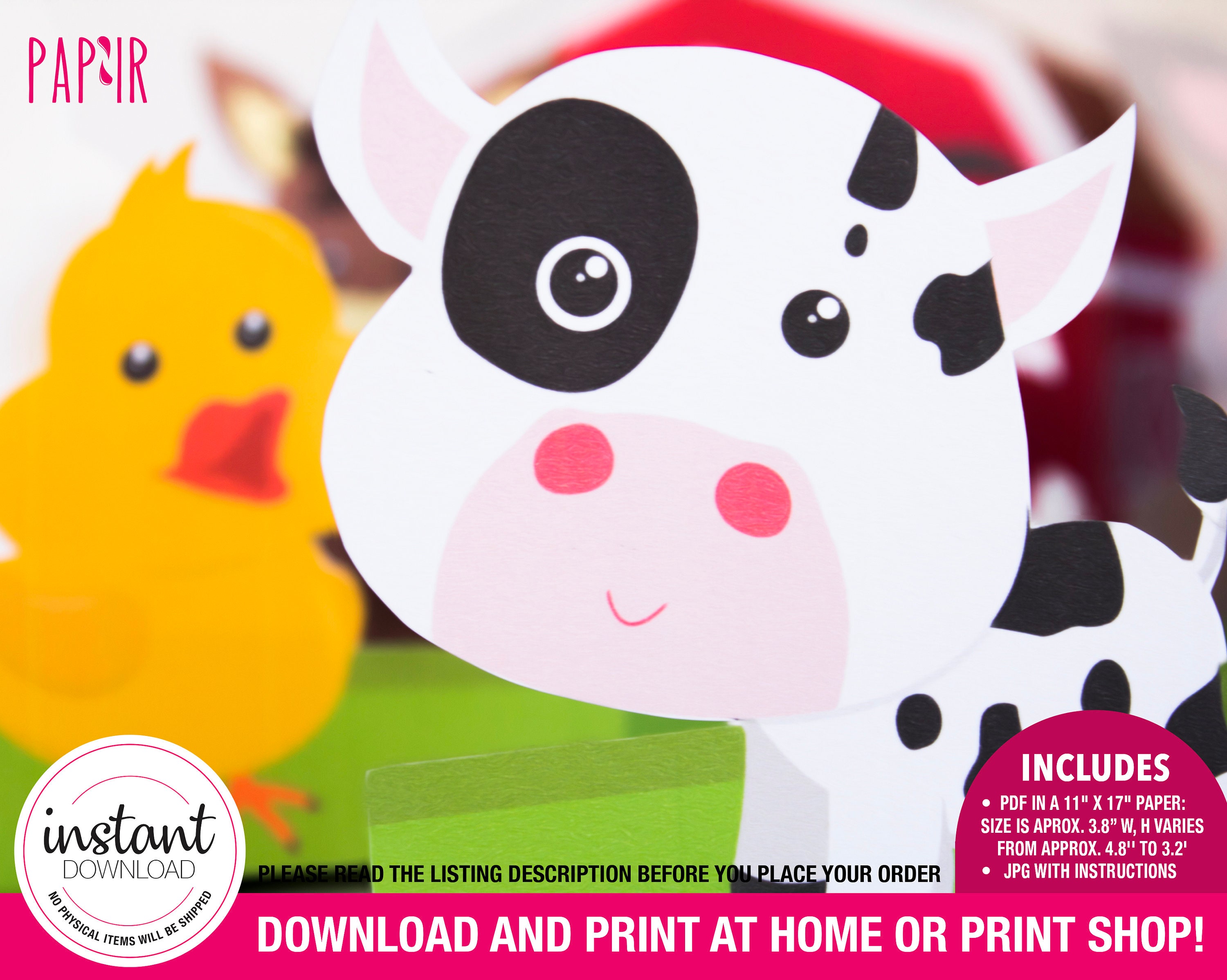 PRINTABLE Farm Animals Barnyard Birthday Cutouts Barnyard - Etsy