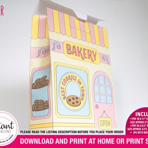 PRINTABLE Cookie Box | bakery box, gift box cookie, cookie bag, treats box, candy box, gift box, birthday box, christmas candy box