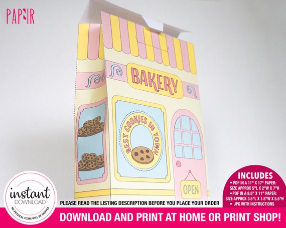 PRINTABLE Cookie Box bakery box gift box cookie cookie | Etsy