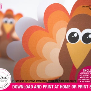 PRINTABLE Thanksgiving | turkey box, treats box, candy box, Thanksgiving box, turkey day, thankful, holidays, Thanksgiving games, gift box