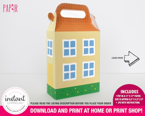 Printable Peppa Pig House Birthday Candy Box Birthday Box Etsy Printable Peppa Pig House Birthday Candy Box Birthday Box Etsy