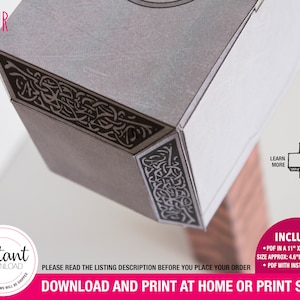 IMPRIMIBLE Mjolnir Thor Hammer Favor Box / caja de regalo, vikingos, mitología nórdica