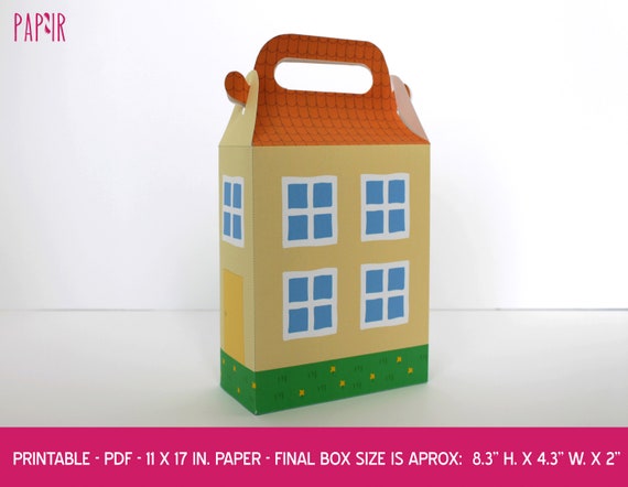 Printable Peppa Pig House Birthday Candy Box Birthday Box House Treats Box Candy Box Peppa Birthday Theme Favor Box Peppa Pig Decor