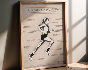 Running Anatomy Art Print: Illustrated Technique Guide, Endurance, Athletics A0, A1, A2, A3, A4