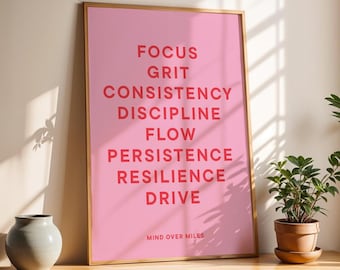 Motivational Typographic Quote Print, Runner Gift, Endurance, Self Love, A0, A1, A2, A3, A4