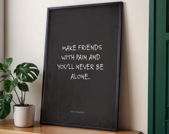 Gritty Endurance Quote Print, Ultramarathon Art Poster for Runners, A0, A1, A2, A3, A4
