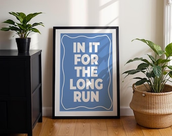 Typographic Fun Running Art Print, Modern Marathon Poster, A0, A1, A2, A3, A4