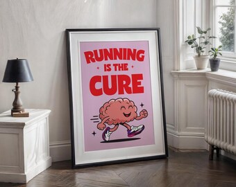 Running Quote Print, Positive Mental Health, Self Care Gift A0, A1, A2, A3, A4