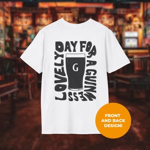 Adults Split The G Guinness inspired Illustrated quote T-Shirt, Pint of Beer, St Patricks, Lovely Day For it, Craft Beer Lager Stout Tee