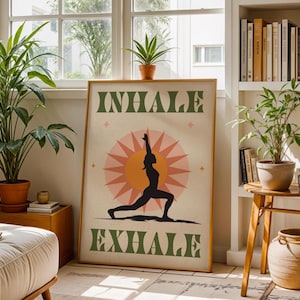 Inhale Exhale Inspirational Poster Print, Yoga Meditation Mindful Art A0, A1, A2, A3, A4