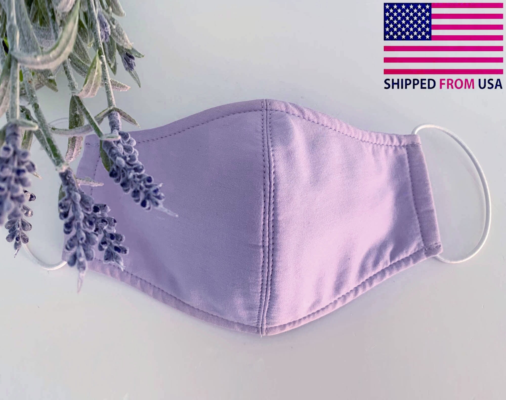 Pink Lavender Face mask Organic cotton Face Masks Washable Etsy