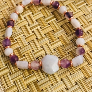 Calming , peace , cooling , tranquility , helps stress, strain, irritability, amethyst, blue lace agate image 7