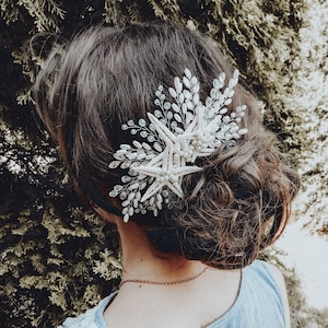 starfish hair comb seashell hair clip beach wedding headpiece marmeid starfish hair piece nautical wedding hair accessories boho beach bride