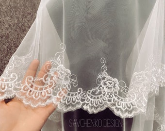 floor length veil cathedral wedding veil boho wedding veil ivory chapel length veil white floral lace veil geometric carhedral drop veil