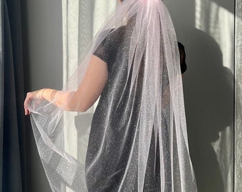 Bright Pink Veil Dusty Pink Trend Blush Hot Pink Sparkle Veil Blush Bridal Veil Pink Rose Blush Veil Pastel Dusty Pink Wedding Veil