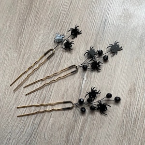 Halloween gift box Spider set hair pins Halloween Costume head piece funny Halloween gift black Halloween crowns Gothic wedding Bobby Pins