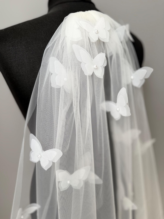 3D Butterfly Sparkle Veil Butterfly Lace Veil Dreamy  display picture 1
