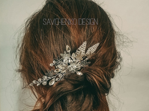 Snowflake Bridal Hair Comb - Silver Crystal Headpiece Snowflake Crystal Bridal Headband – Winter Wedding Hair  main image 2