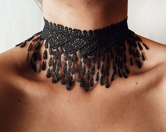 Black Lace Choker: Gothic Victorian Wedding Jewelry