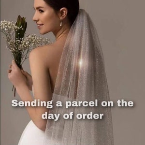Glitter Wedding Veil with Comb Bling Sparkle tulle bridal veil Glitter Luxury wedding veil shimmer bridal veil glitter sparkly cathedral