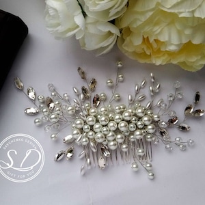 Swarowski Bridal hair comb Bridal Hair Vine Pearl hair vine Wedding hair comb Crystal bridal headpiece Crystals Bridal Wedding Hair crown