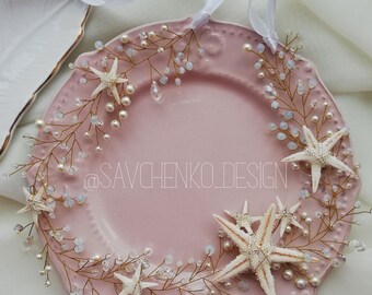 Seashell Wedding Crown: Moonstone Mermaid Tiara, Beach Headpiece