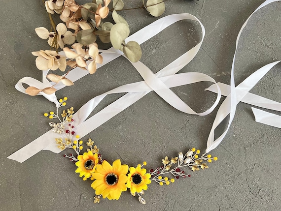 Sunflower Wedding Dress Sash Sunflower Sas Country Wedding  display picture 2