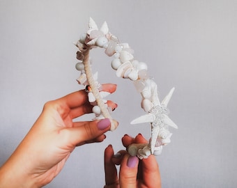 Seashell Wedding Headpiece: Rose Quartz Mermaid Crown