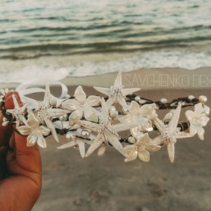 Little mermaid crown Shell Beach Wedding Boho Seashell Headband Forehead Headpiece Bridal hair accessories Star bridal tiara Ariel Costume