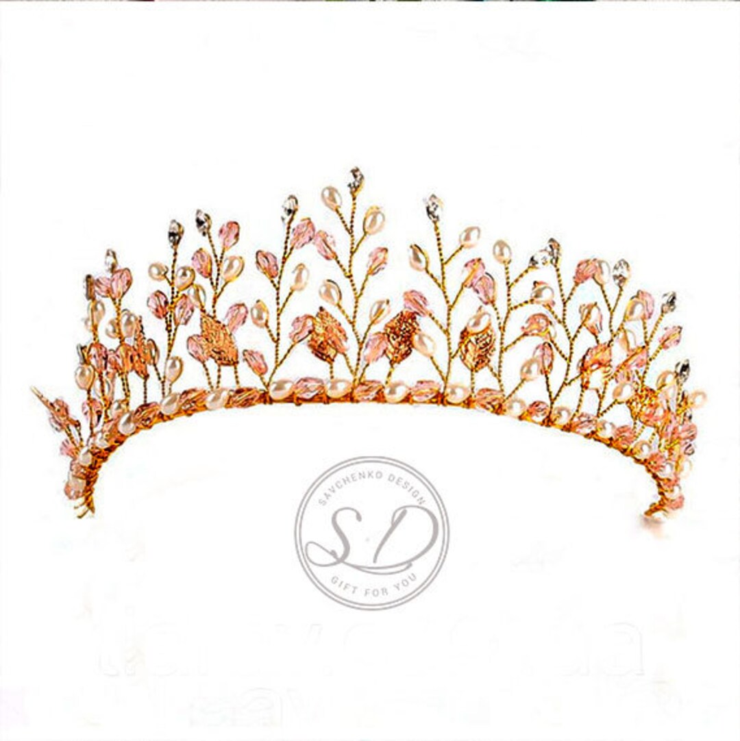 Laurel Leaf Tiara Wedding Tiara Gold Laurel Leaf Crown Crystal Etsy