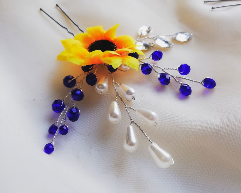 Sunflower Hair Clip Sunflower Hair Accessories Bridal Hair | Etsy