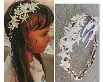 Little mermaid crown Shell Beach Wedding Boho Seashell Headband Forehead Headpiece Bridal hair accessories Star bridal tiara Ariel Costume