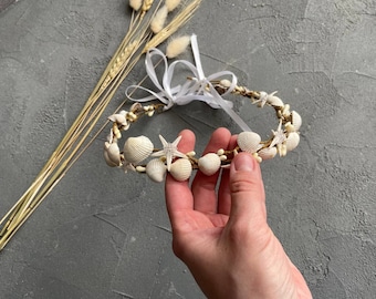 Starfish headband Mermaid crown adult Beach wedding hair tiara Beach theme headpiece Mermaid headpiece Seashell crown Shell hair accessories