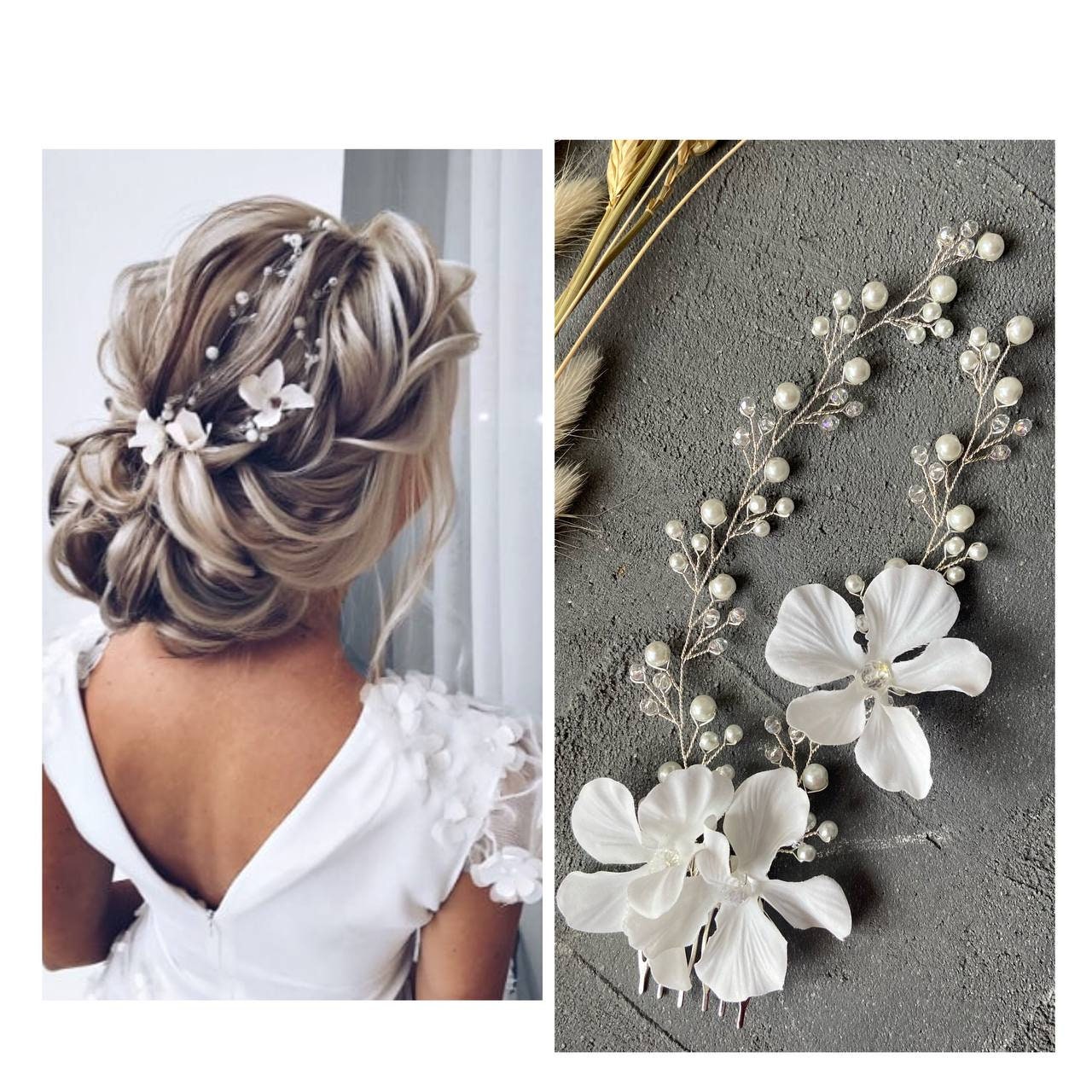 Bride Headpieces Floral Hair Piece Wedding Flower Hair Vine - Etsy Bride Headpieces Floral Hair Piece Wedding Flower Hair Vine - Etsy