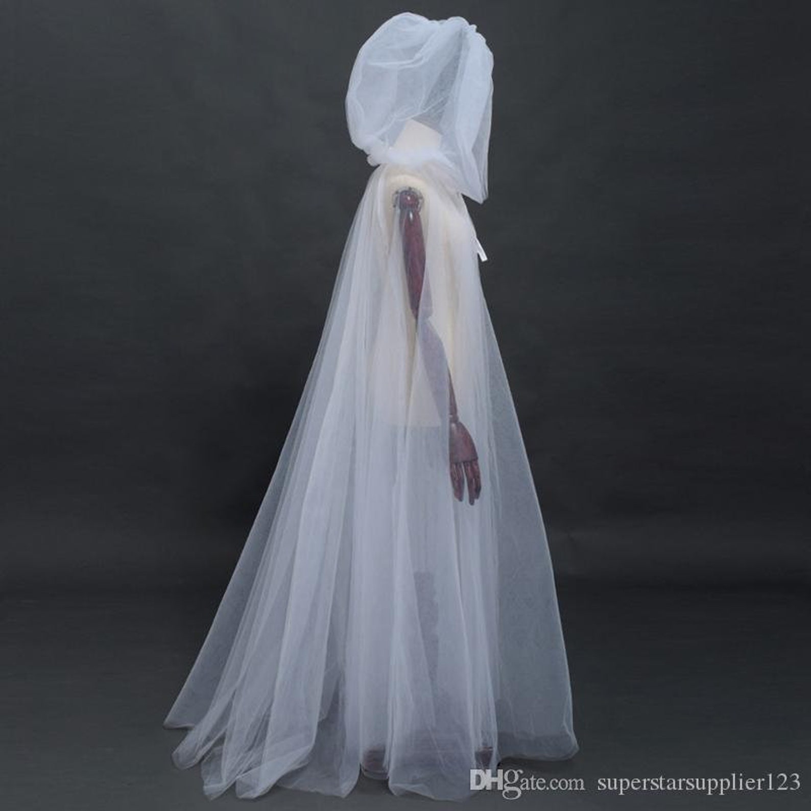 Tulle Hooded Cape Hooded Wedding Veil Simple Cape Veil Bridal Etsy