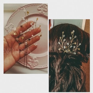set of 2 star hair pins celestial wedding hair accessories Star bobby pin Starburst hair pins Star headpiece Jewelry Bridesmaid star hair