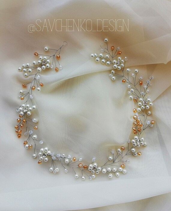 Bridal Hair Vine Beach Wedding Bridal Hair Vine Bridal Hair Etsy